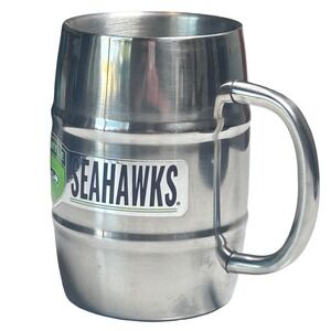 Seattle Seahawks Stainless Steel‎ Double Wall Barrel Keg Mug 16 oz NFL Football